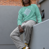 Blue AtmA with Silver Sweatshirt